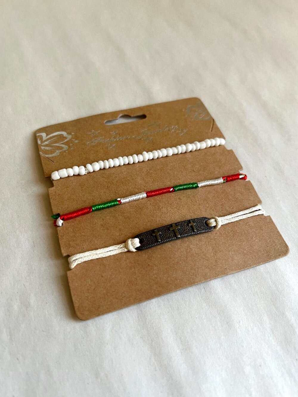 3 String Bracelets Boho Shabby Chic Religious Brand New One Size Fits Most